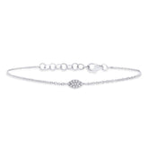 0.04ct 14k White Gold Diamond Pave Bracelet